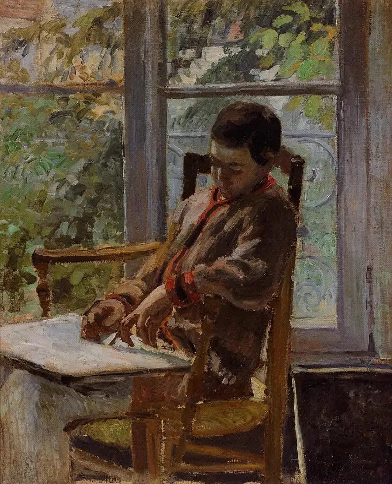 Lucien Pissarro em um interior - Camille Pissarro