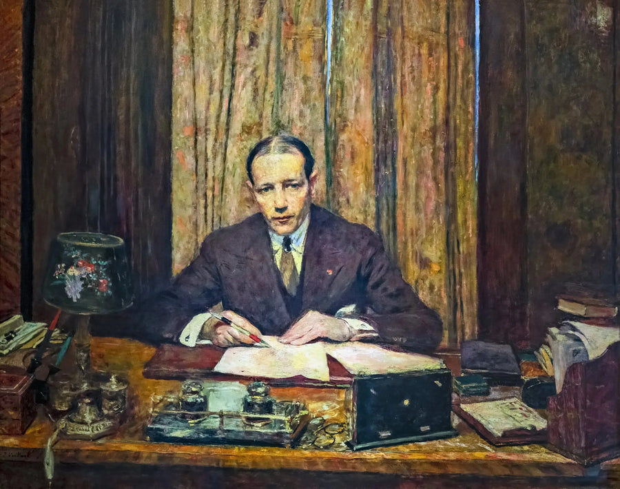 Lucien Rosengart em sua mesa de trabalho - Édouard Vuillard