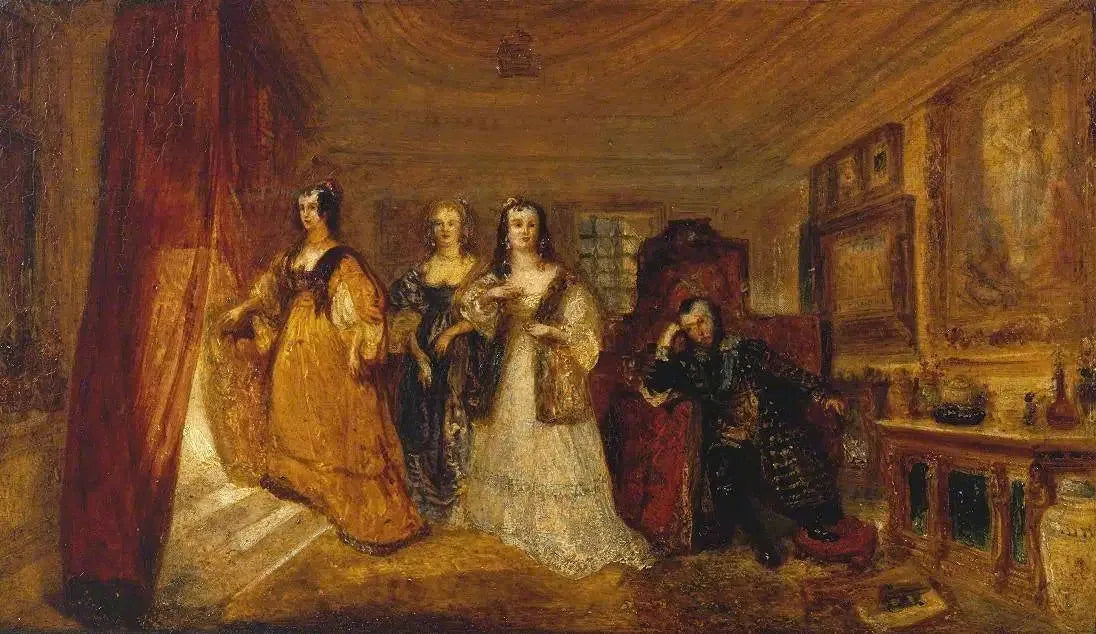Lucy, Countess of Carlisle, and Dorothy Percy’s Visit to their Father Lord Percy, when under Attainder ... - J. M. W. Turner image 1 reproduction de peinture à l’huile