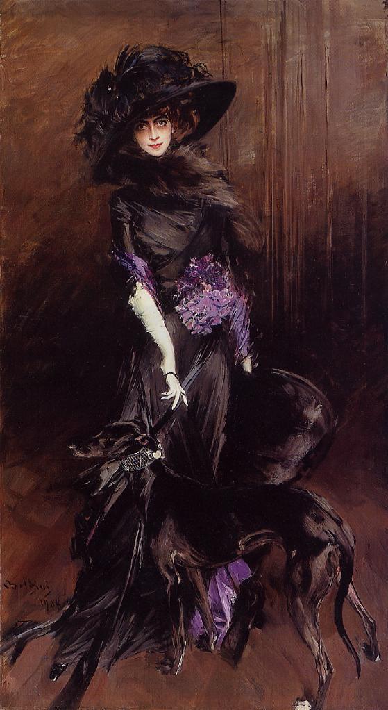 Luisa Casati (1881-1957) com um galgo - Giovanni Boldini