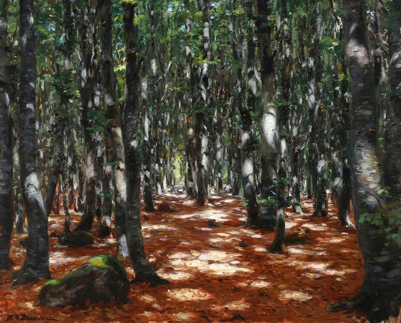 Luz do sol através dos faias. - H. A. Brendekilde