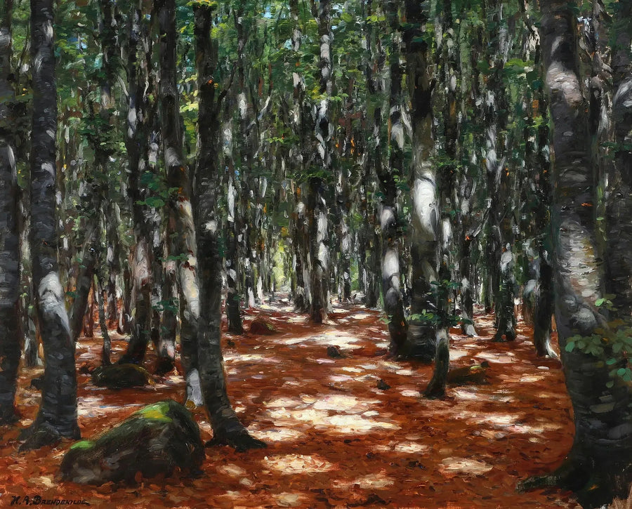 Luz do sol através dos faias. - H. A. Brendekilde
