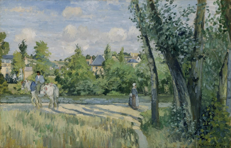 Luz do sol na estrada, Pontoise - Camille Pissarro