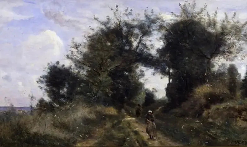 Luzancy. O caminho dos velhos - Jean-Baptiste Camille Corot