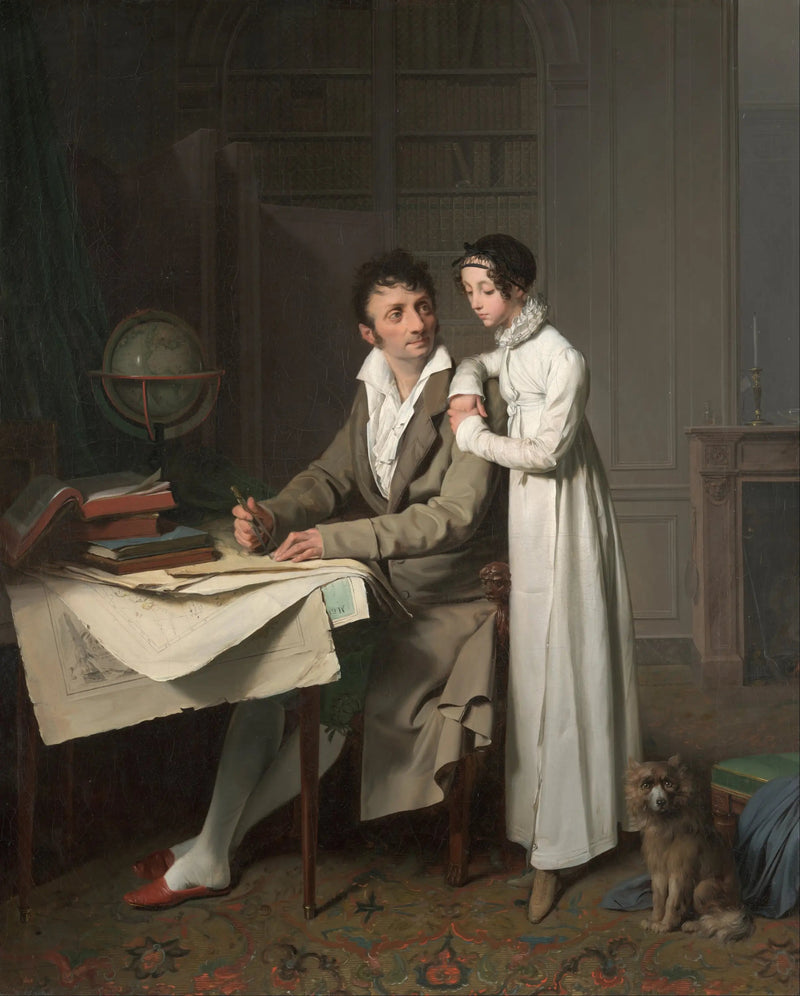 M. G*** dando uma aula de geografia para sua filha - Louis-Léopold Boilly