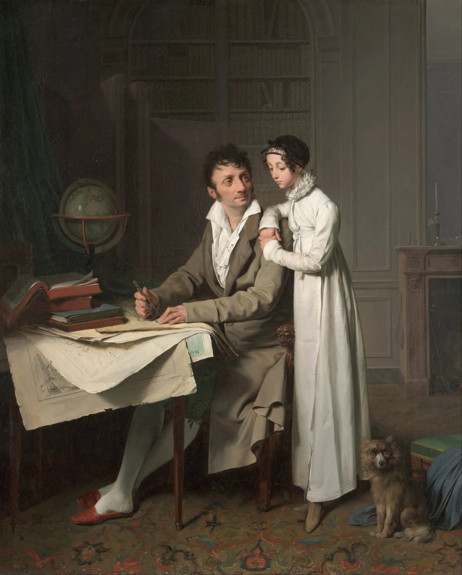 M. G*** dando uma aula de geografia para sua filha - Louis-Léopold Boilly