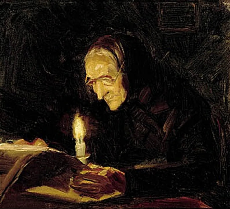 Minha mãe à luz das velas. - Anna Ancher