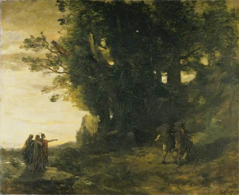 Macbeth e as bruxas - Jean-Baptiste Camille Corot