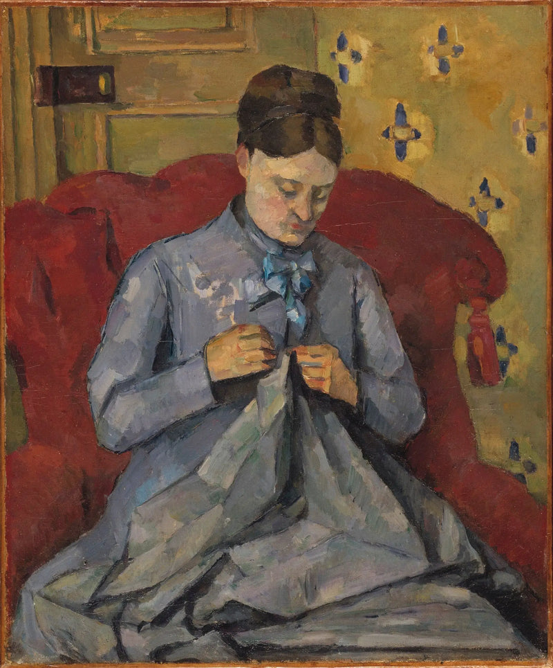 Madame Cézanne costurando - Paul Cézanne