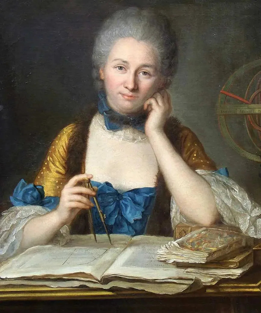 Madame Du Châtelet em seu escritório - Maurice-Quentin de La Tour