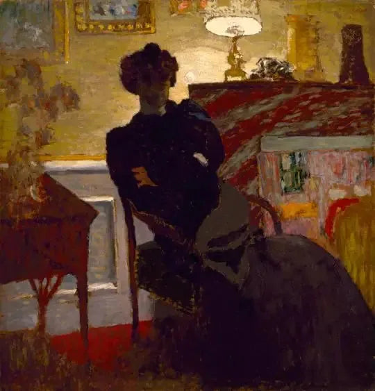 Madame Hessel sentada sob a lâmpada - Édouard Vuillard