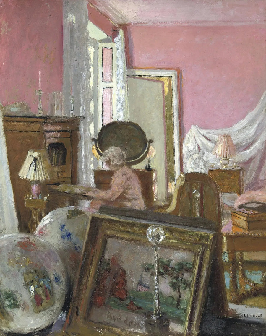 Madame Hessel em seu quarto no Château des Clayes - Édouard Vuillard