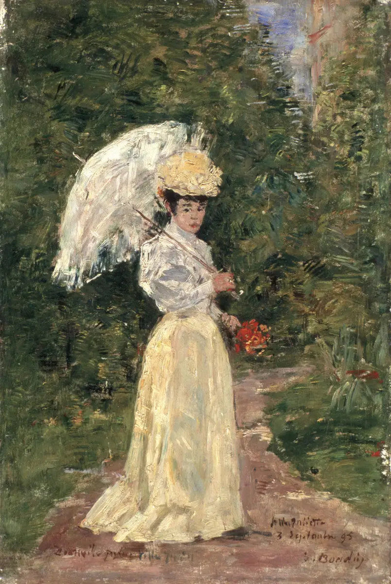 Madame Juliette no jardim - Eugène Boudin