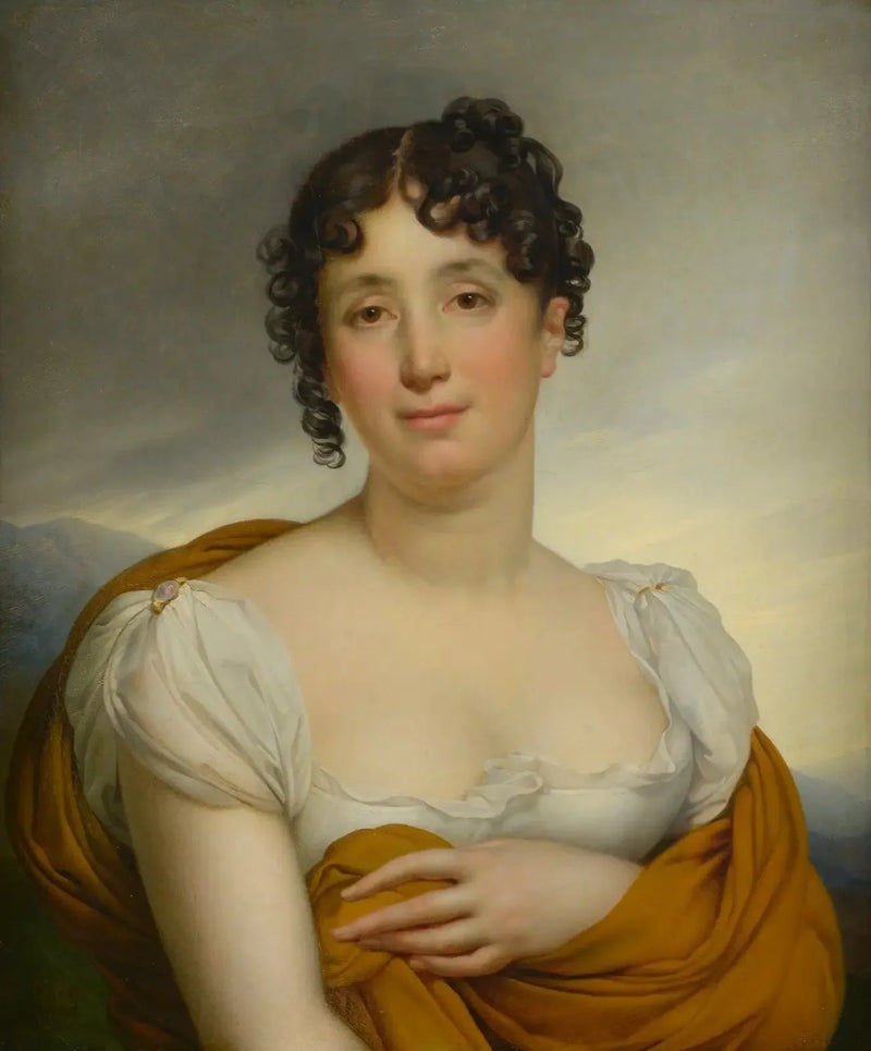 Madame Merlin com xale amarelo - Anne-Louis Girodet