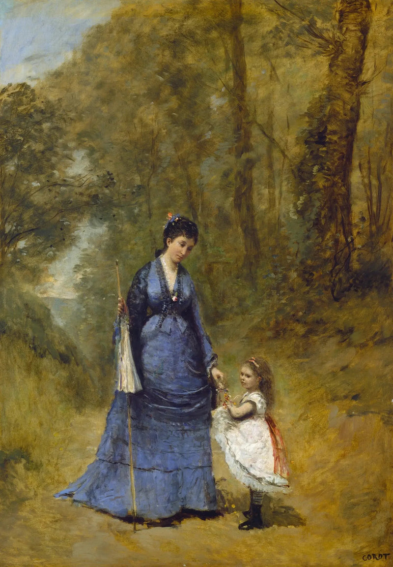 Madame Stumpf e sua filha - Jean-Baptiste Camille Corot