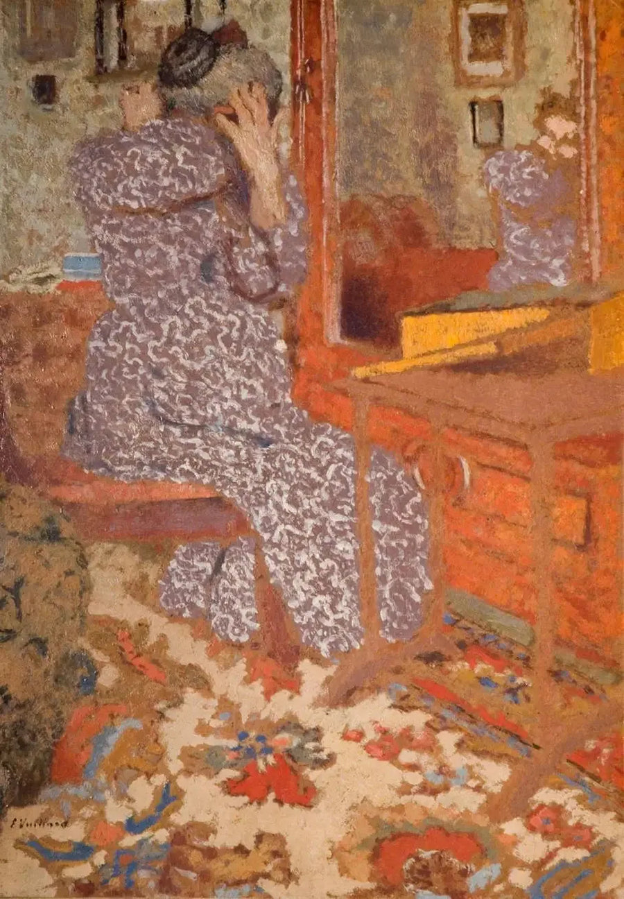 Madame Vuillard arrumando seus cabelos - Édouard Vuillard