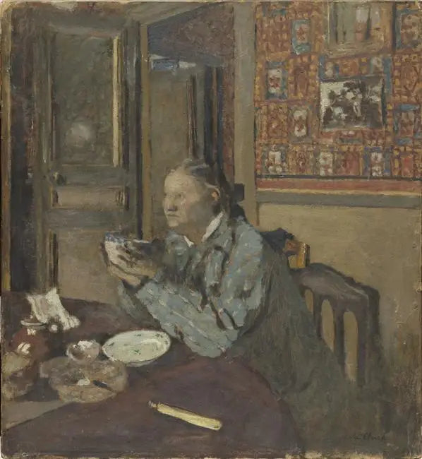 Madame Vuillard na tigela - Édouard Vuillard