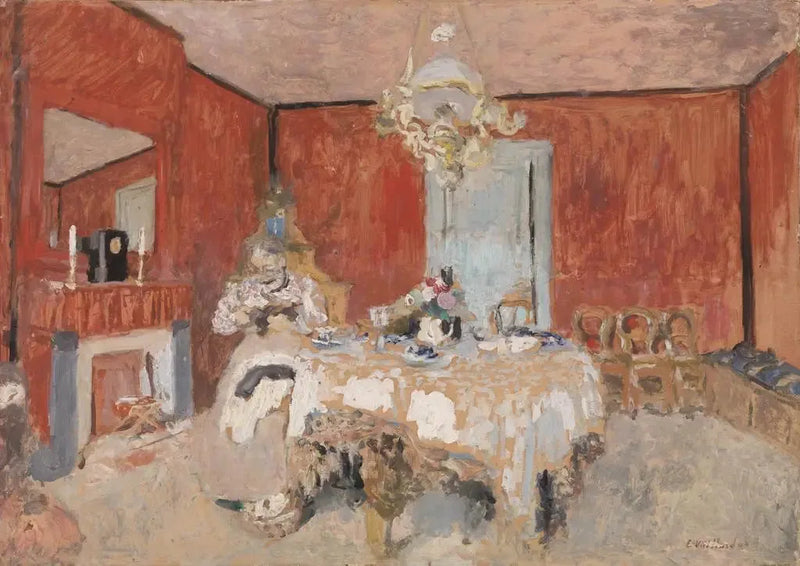 Madame Vuillard na sala de jantar em Villerville - Édouard Vuillard