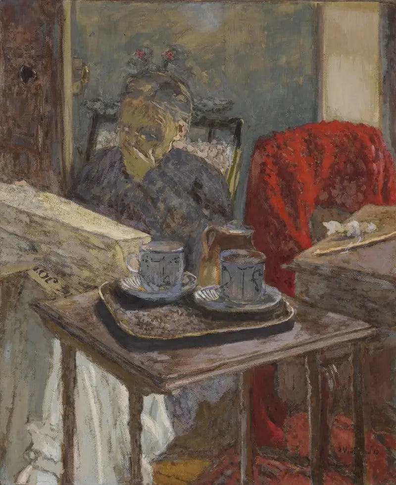 Madame Vuillard lendo o jornal - Édouard Vuillard