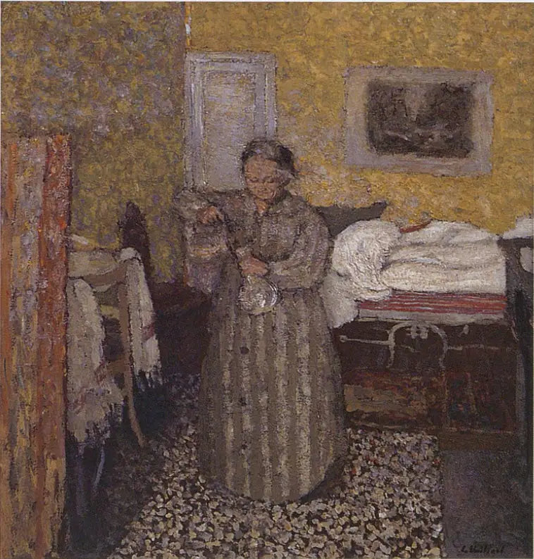 Madame Vuillard enche uma jarra - Édouard Vuillard