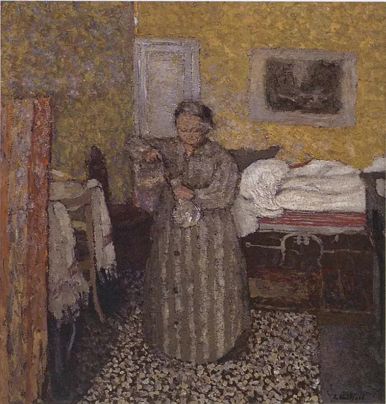 Madame Vuillard enche uma jarra - Édouard Vuillard