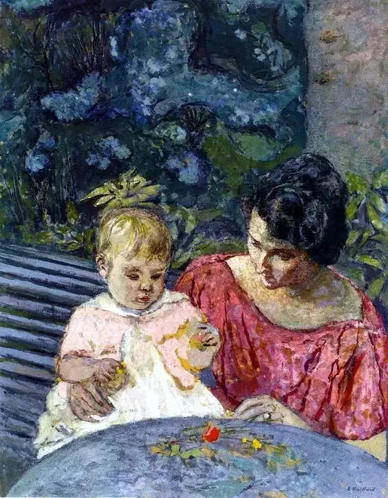 Madeleine Descorps e filhos Bernard - Édouard Vuillard
