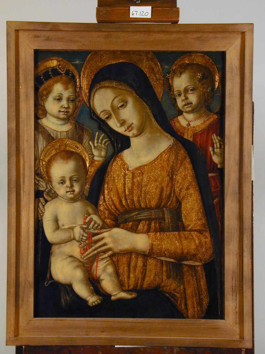 Madone com uma criança com anjos - Matteo di Giovanni