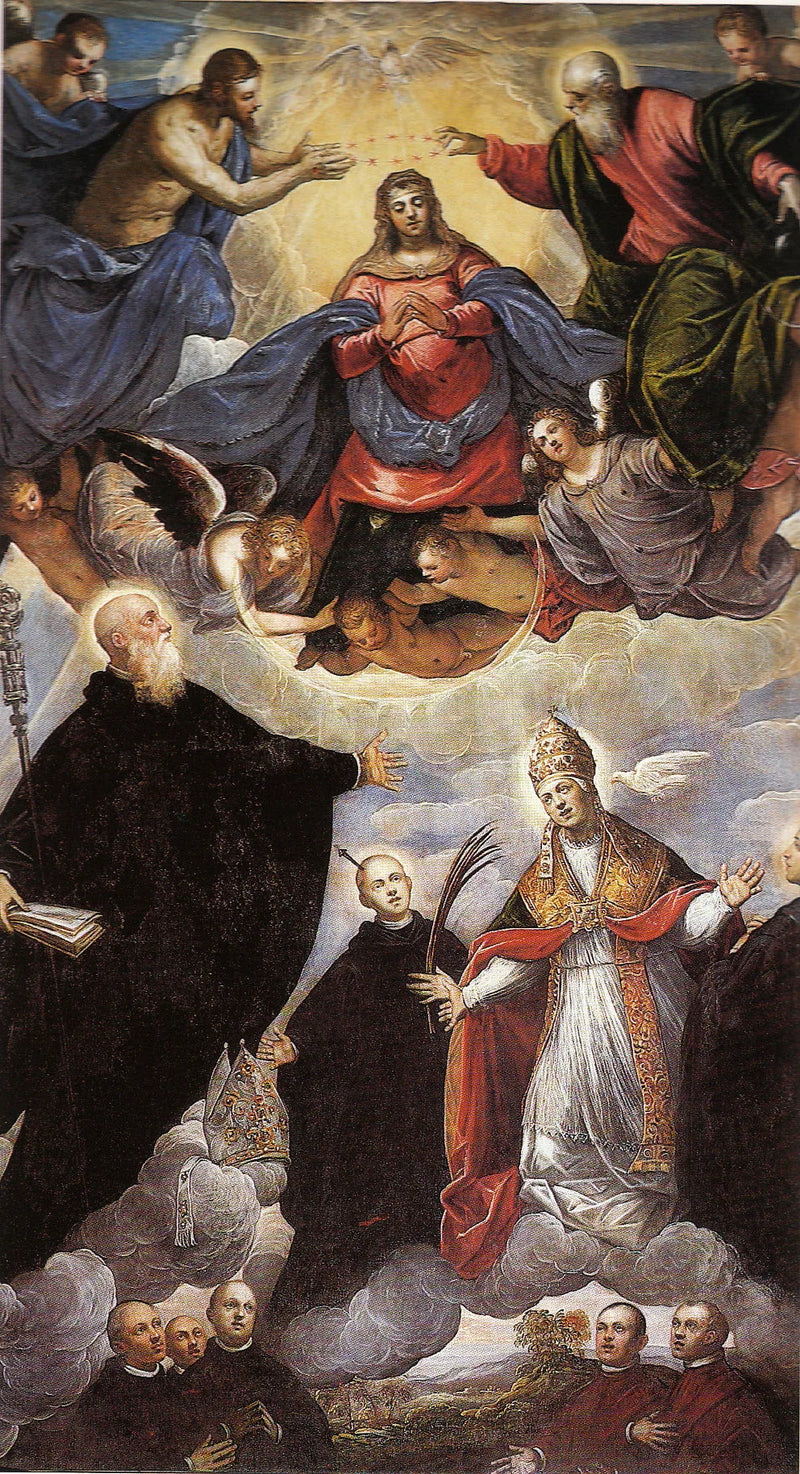 Madona coroada entre santos beneditinos - Jacopo Tintoretto