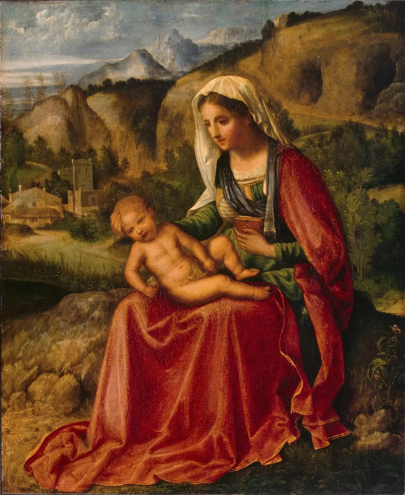 Madonna com o Menino em uma paisagem - Giorgione