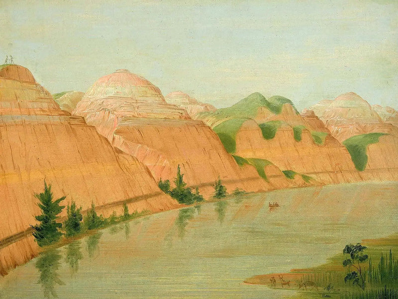 Magníficas falésias de argila, a 1800 milhas acima de Saint-Louis - George Catlin