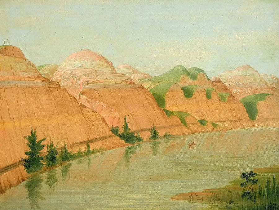 Magníficas falésias de argila, a 1800 milhas acima de Saint-Louis - George Catlin
