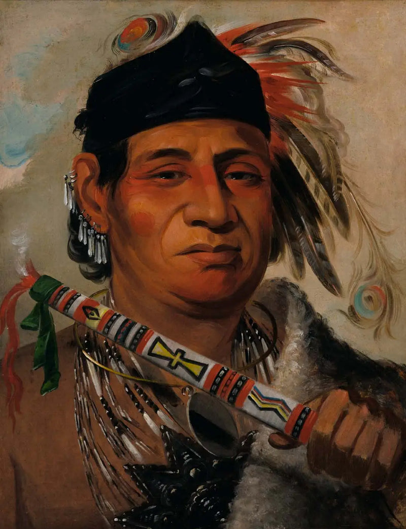 Mah-kée-mee-teuv, Urso Pardo, chefe da tribo - George Catlin