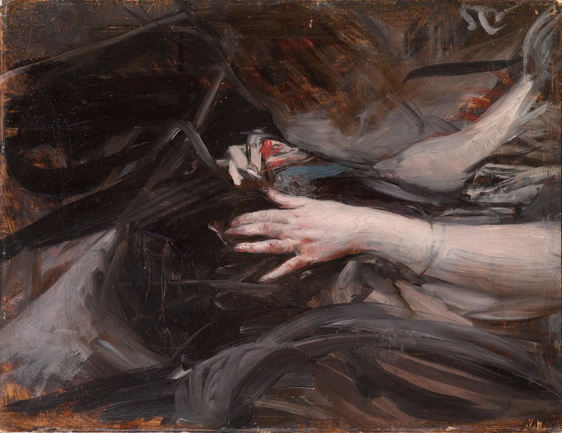 Mãos de costura de uma mulher - Giovanni Boldini