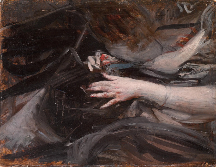 Mãos de costura de uma mulher - Giovanni Boldini