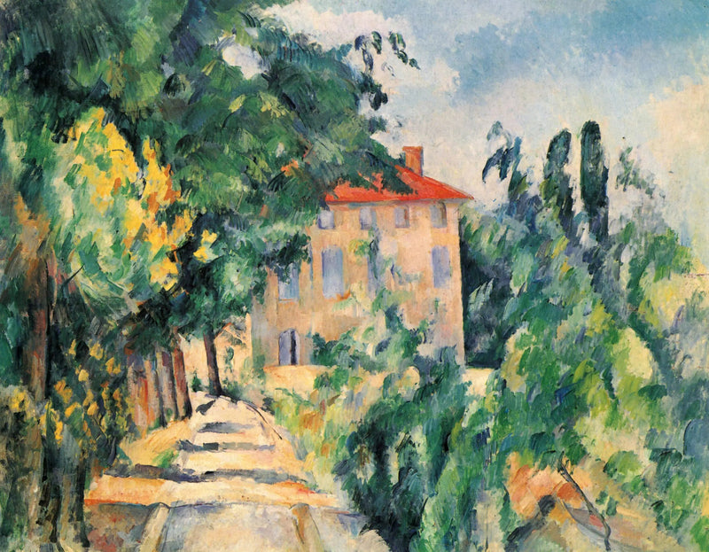 Casa com telhado vermelho (Jas de Bouffan) - Paul Cézanne