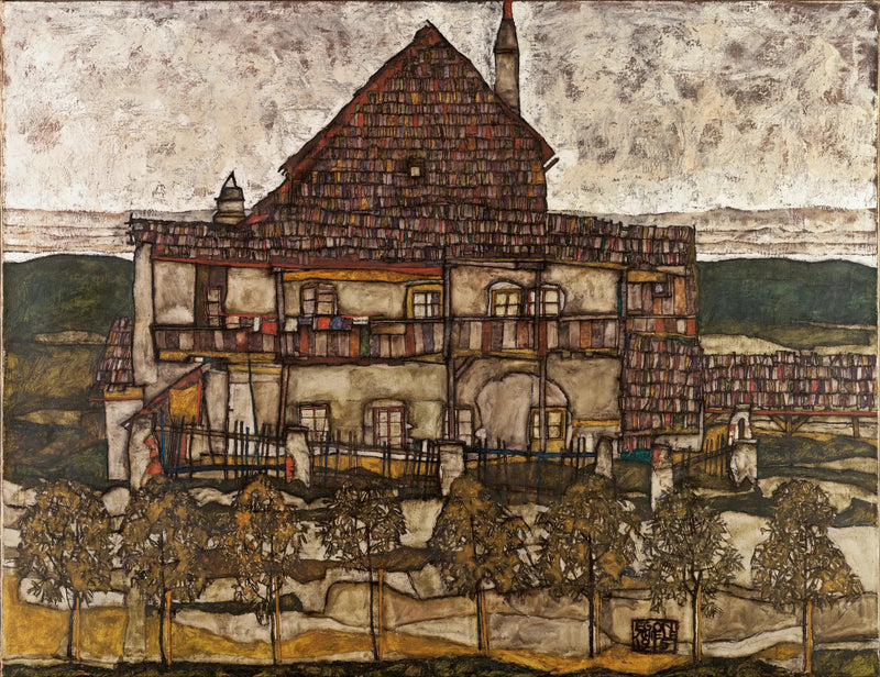 Casa com telhado de ardósia - Egon Schiele