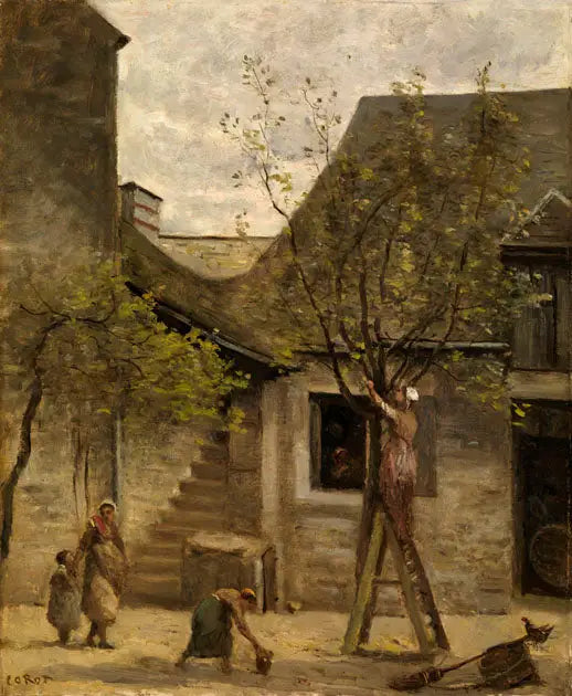 Casa de camponeses em Fontainebleau - Jean-Baptiste Camille Corot