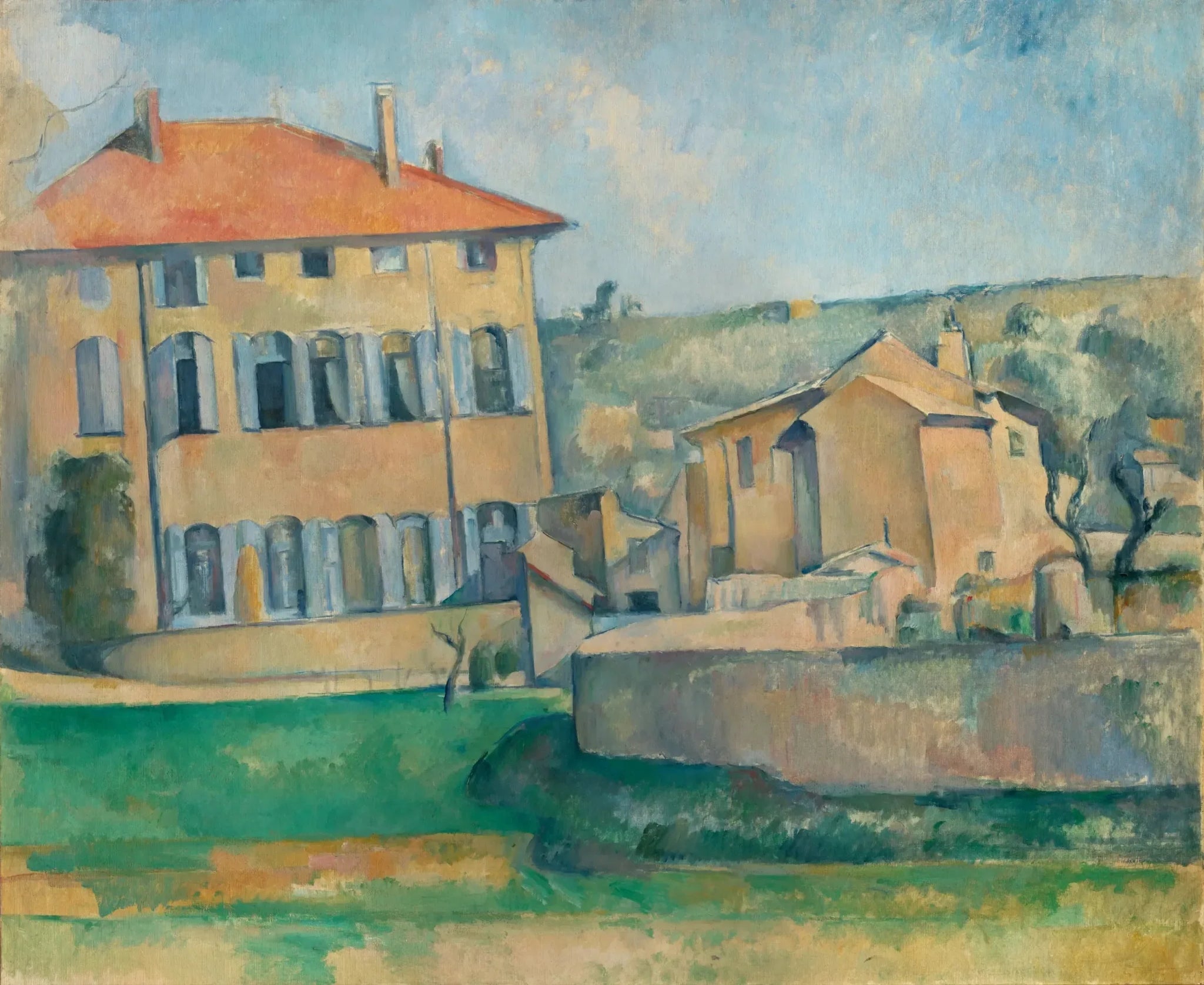 Maison et ferme du Jas de Bouffan - Paul Cézanne image 1 reproduction de peinture à l’huile