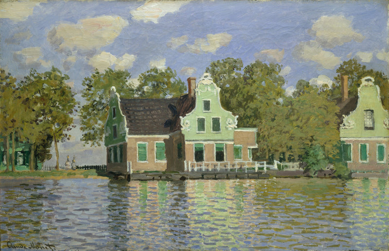 Casas às margens do Zaan W185 - Claude Monet