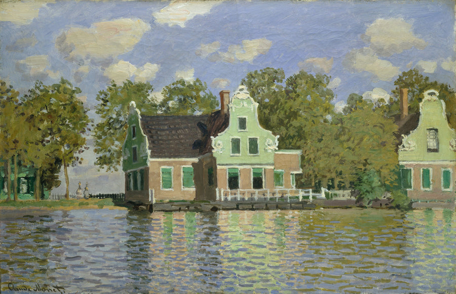 Casas às margens do Zaan W185 - Claude Monet