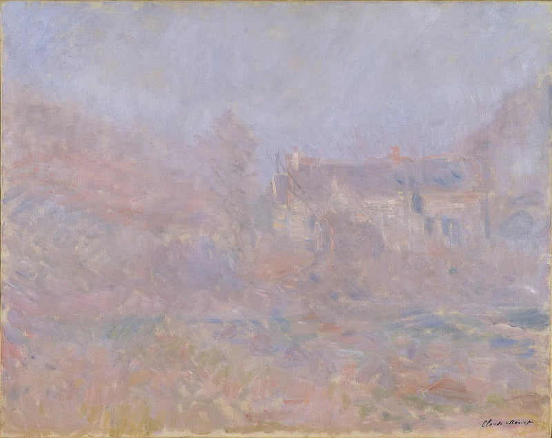 Casas na Falésia, neblina - Claude Monet