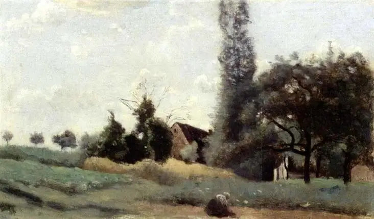 Casas em Marcoussis - Jean-Baptiste Camille Corot