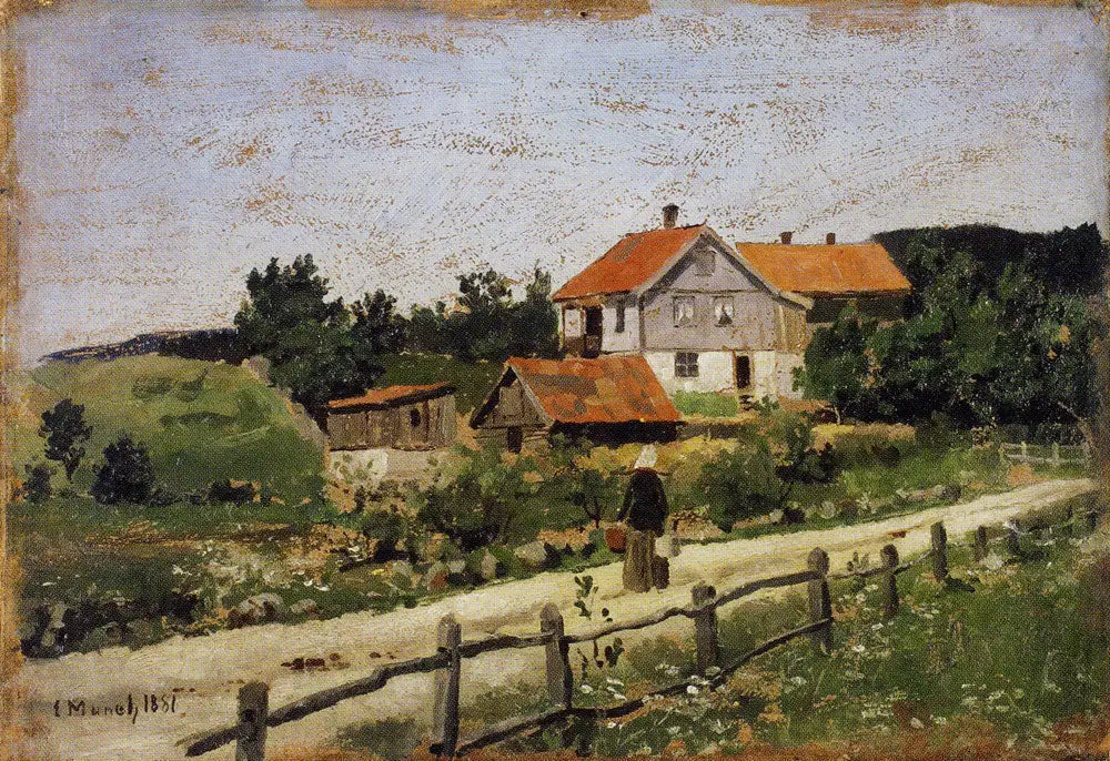 Reproduction du tableau « maisons à Maridalen - Edvard Munch » par Alpha Reproduction en peinture à l’huile
