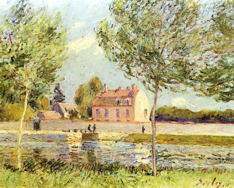 Casas às margens do Loing - Alfred Sisley