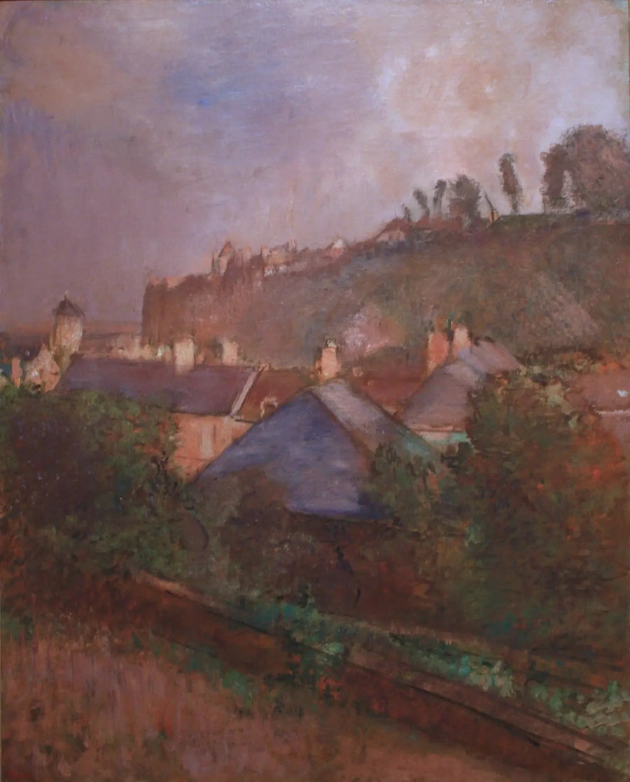 Casas ao pé de um penhasco (Saint-Valéry-sur-Somme) - Edgar Degas