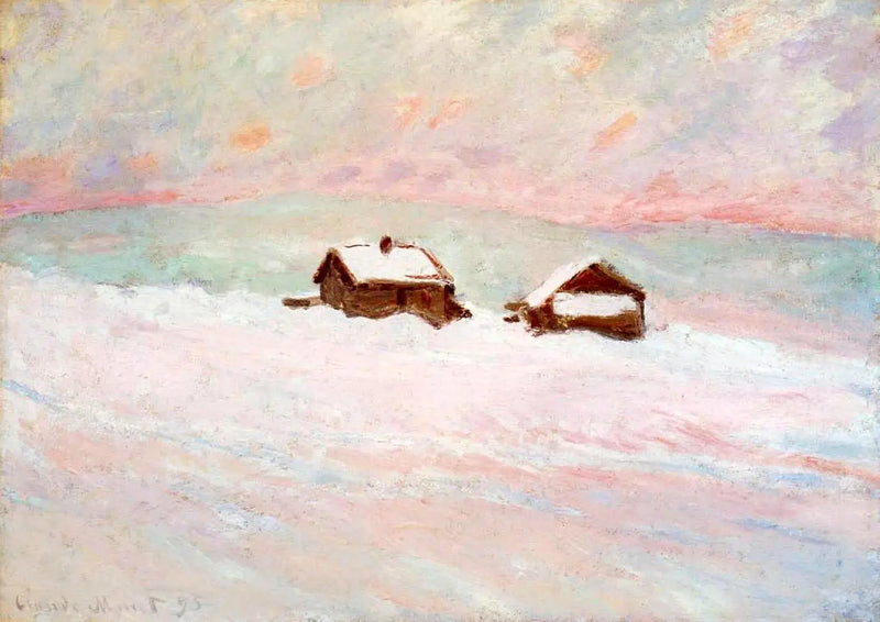 Casas na neve, Noruega - Claude Monet