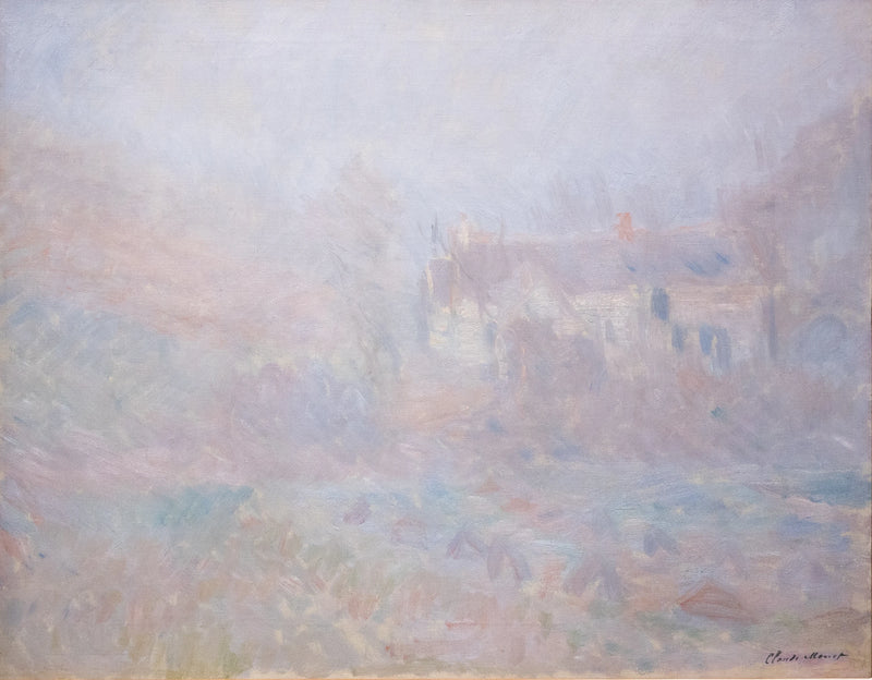 Casas em Falaise, nevoeiro W977 - Claude Monet