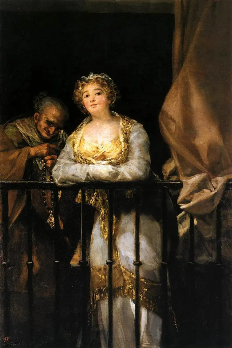 Maja e Célestine na varanda - Francisco de Goya