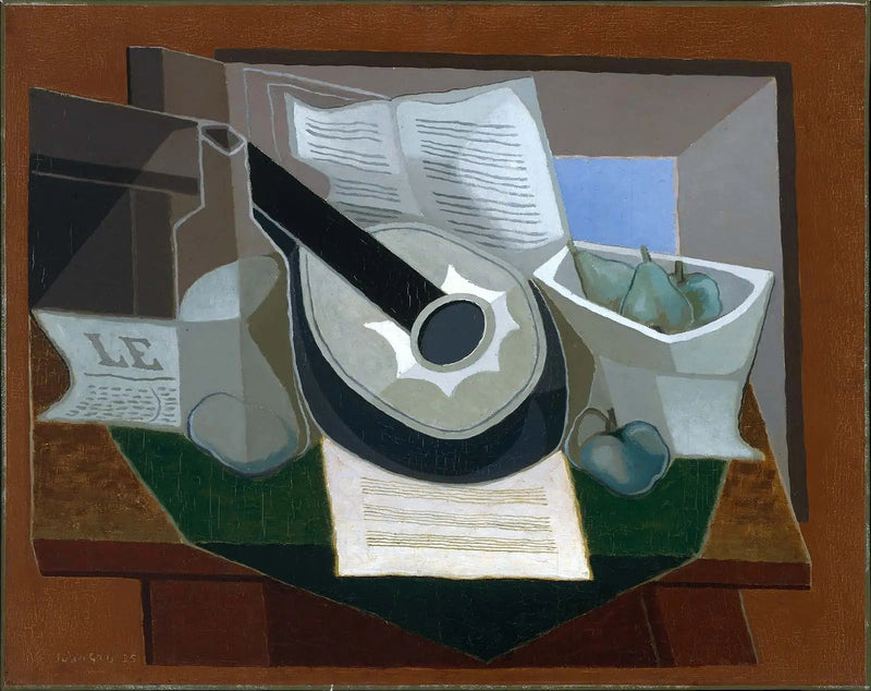 Mandolina e prato de frutas - Juan Gris
