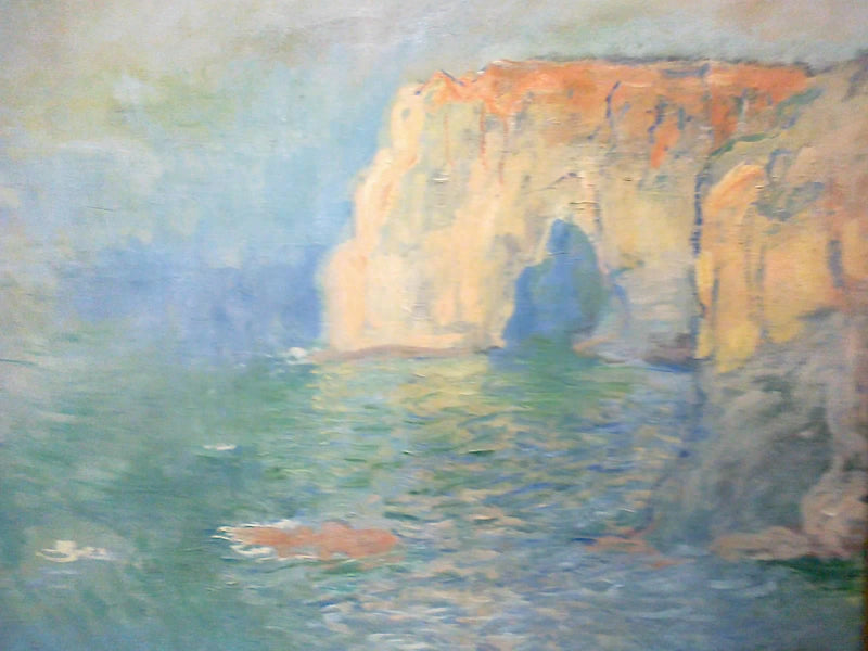 Étretat, la Manneporte, reflexões sobre a água W1038 - Claude Monet